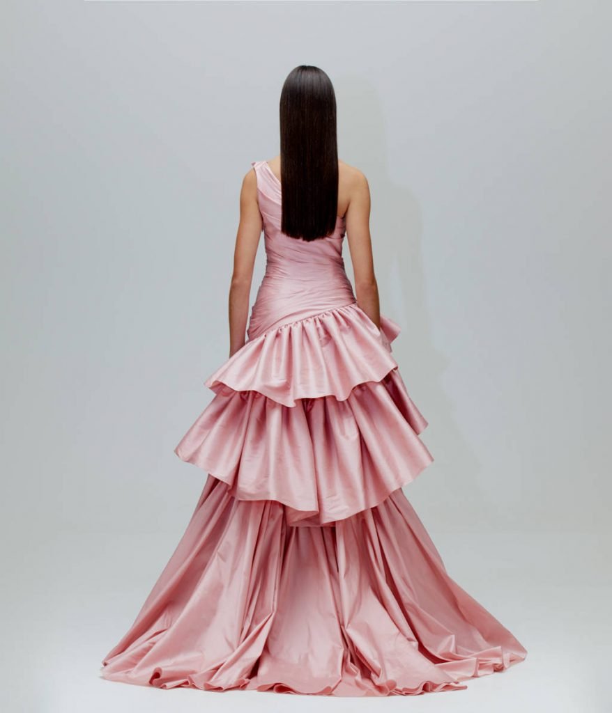 Cassiopeia Escote En V Gasa Largo Vestido Con Arco Flamenco Tallas Grandes