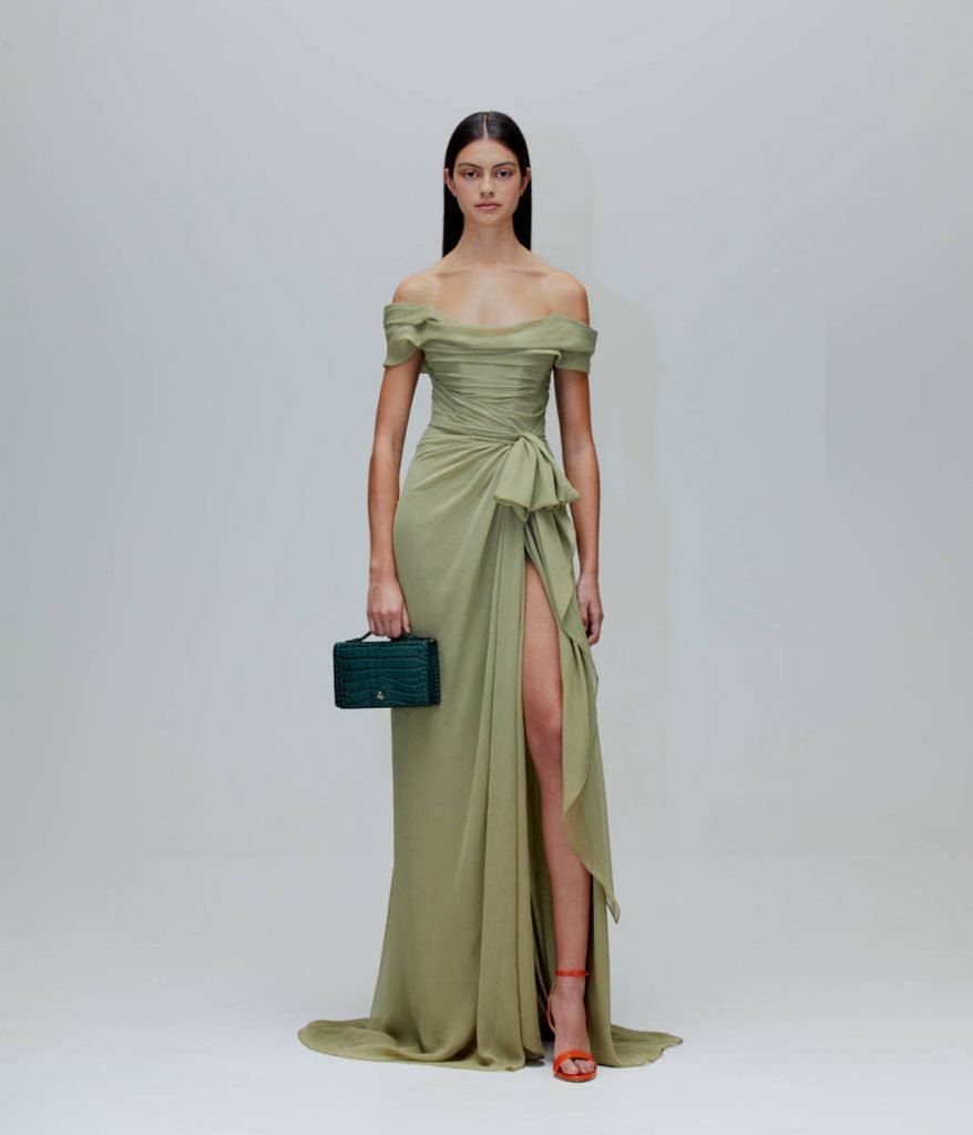 Vestidos largos de chiffon estilo halter con doble tirante Trébol Tallas Grandes