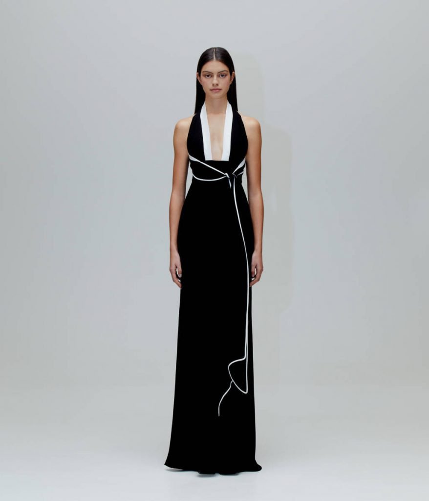 Vestidos largos de chiffon estilo halter con doble tirante Tahití Tallas Grandes