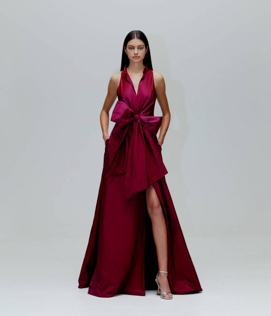 Vestidos largos de chiffon estilo halter con doble tirante Plata Tallas Grandes main image 0