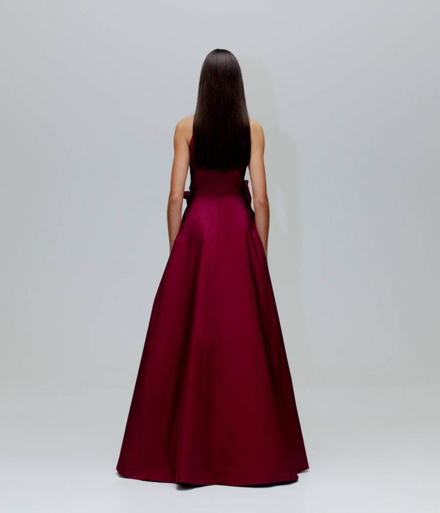 Vestidos largos de chiffon estilo halter con doble tirante Plata Tallas Grandes main image 1